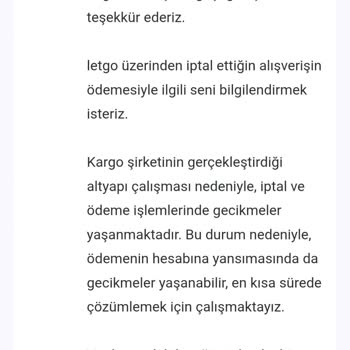 Letgo'dan Alınan Ürün Kargoya Verilmedi Param İade Edilmedi