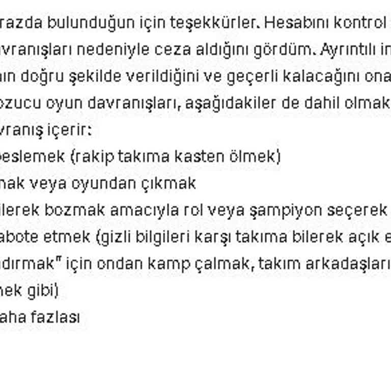 Haksız Ban Ve Yanlış Sebep Bildirimiyle Karşılaştım