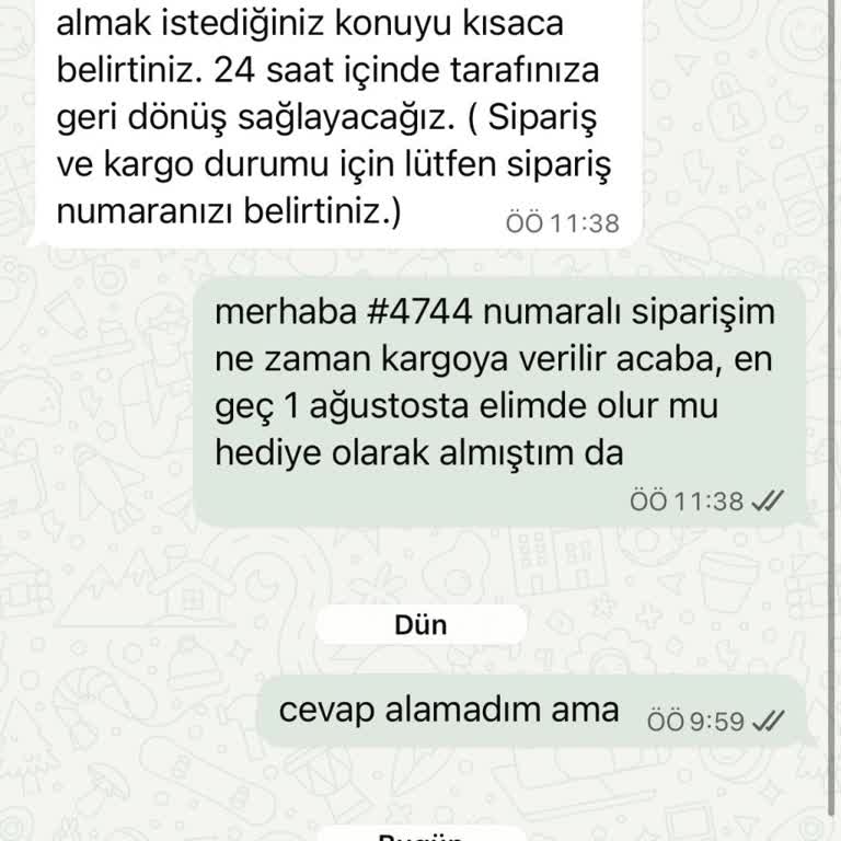 Sipariş Hakkında Bilgi Alınamıyor, İletişim Kurulamıyor