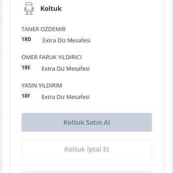 Ekstra Diz Mesafeli Koltuk Hem Satıldı Hem İade Edilmiyor