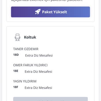 Ekstra Diz Mesafeli Koltuk Hem Satıldı Hem İade Edilmiyor