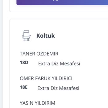 Ekstra Diz Mesafeli Koltuk Hem Satıldı Hem İade Edilmiyor