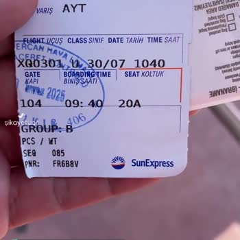 Sunexpress Hava Yolları Bagaj Mağduruyum