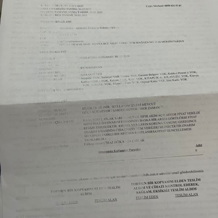 Garanti Servisi Tablet Tamiri İçin Yüksek Ücret Talep Etti
