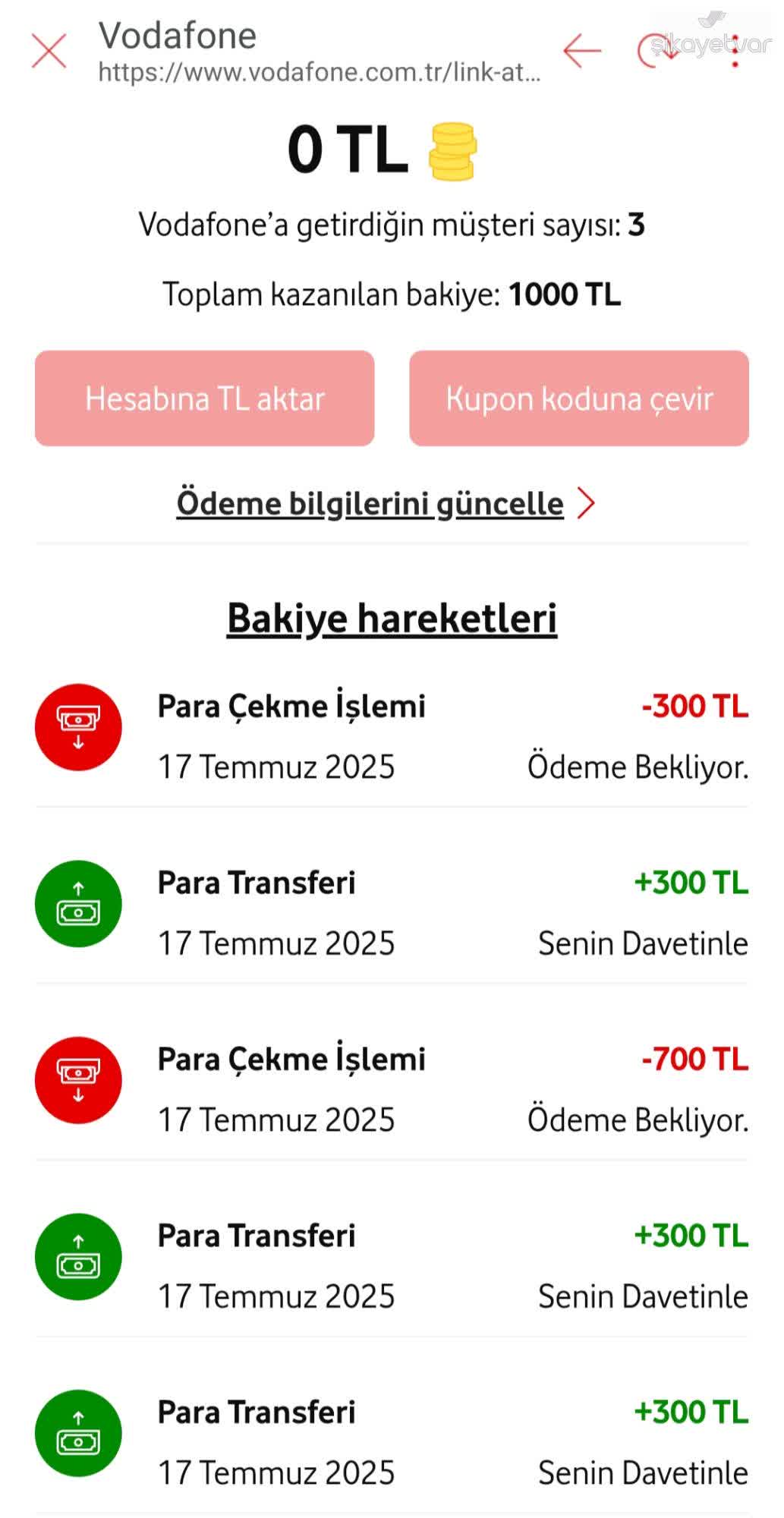 Winfluenced Vodafone Link At Para Kazan Kampanyasında Ödeme