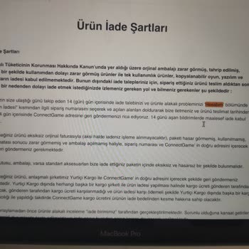 Kusurlu Ürün Ve İade Engeli: Connectgame'den Yasal Haklarımı Kullanamıyorum