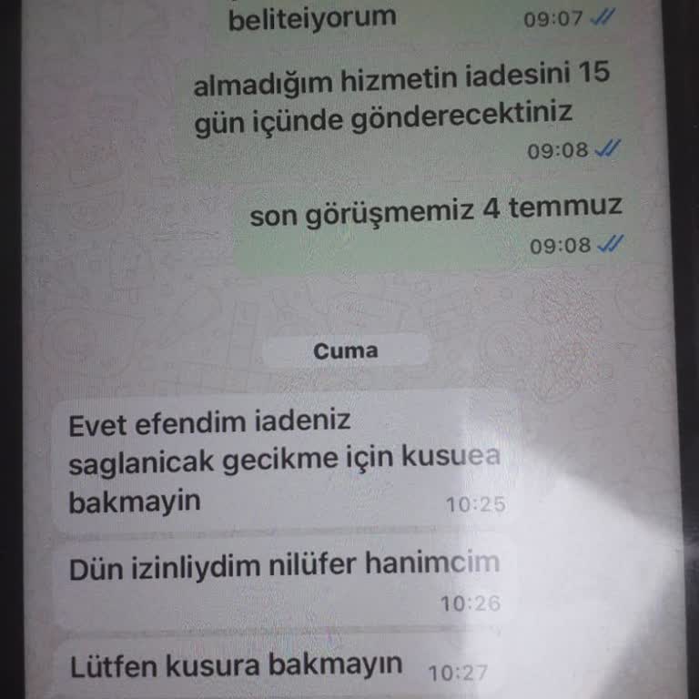 Hijyen Sorunu Ve İade Talebim Karşılanmadı