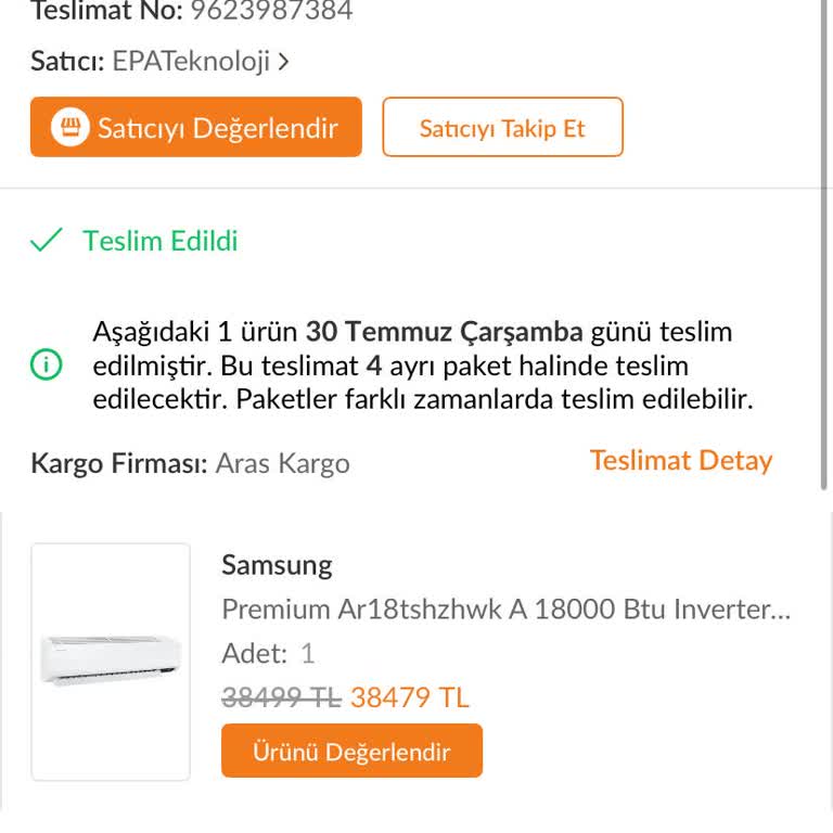 Aras Kargo Kargo Siparişi Evime Teslim Edilmedi Bina Önüne Bırakıldı!