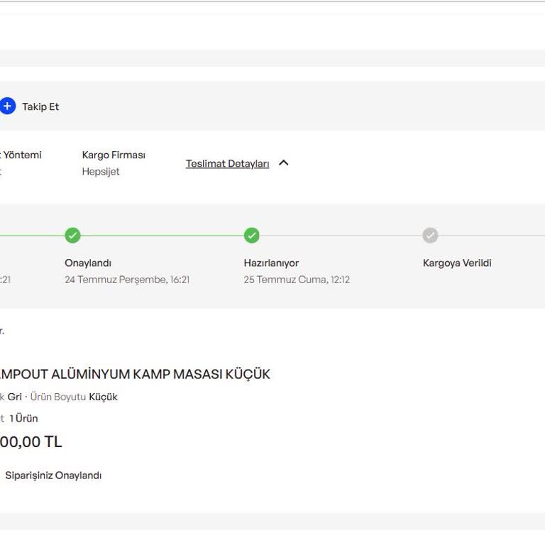 Satın Aldığım Camp Masası Hâlâ Kargoya Verilmedi, Çözüm Bekliyorum