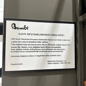 Bambi Mağazasında İade Hakkı Keyfi Olarak Reddedildi
