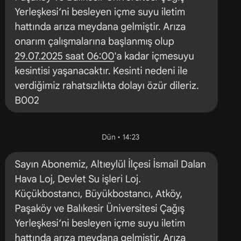 Altıeylül Çayırhisar Mahallesi'nde Sürekli Su Kesintisi Ve Yetersiz Çözüm