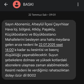 Altıeylül Çayırhisar Mahallesi'nde Sürekli Su Kesintisi Ve Yetersiz Çözüm