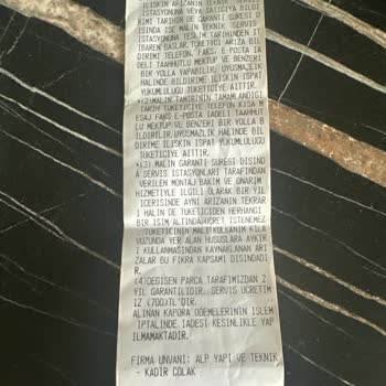Yetkili Servis Olduğunu Belirten Firmanın Yüksek Ücret Talebi Ve İletişim Sorunu