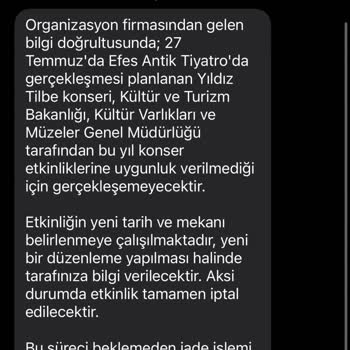 İptal Edilen Konserin Ücret İadesi Yapılmıyor