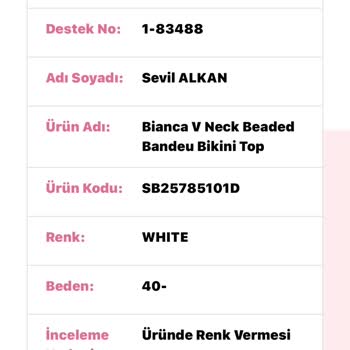 Yeni Alınan Bikini Altı Renk Verdi, Müşteri Hizmetleri Yetersiz Kaldı