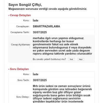 Arızalı Ürün Ve İade Sürecinde Mağduriyet Yaşadım