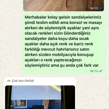 Sipariş Edilen Sandalyeler Defolu Ve Yanlış Renkte Teslim Edildi, Sorun Çözülmüyor