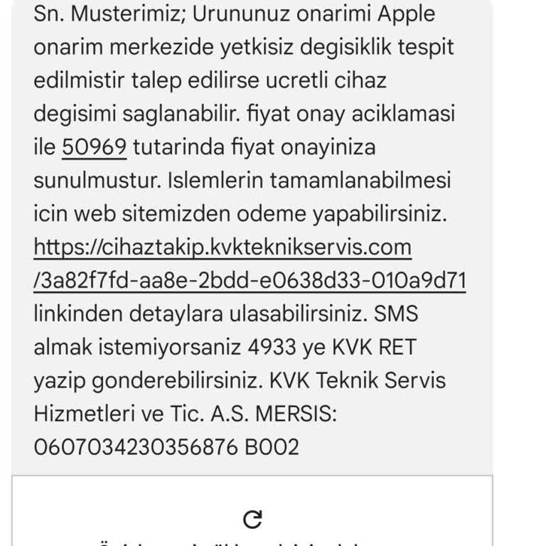 KVK Apple İphone 16 Pro İçin Yüksek Servis Ücreti Mağduriyeti