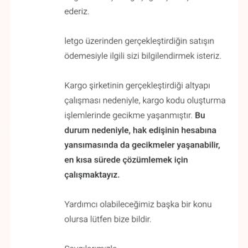 Letgo'da Satılan Ürünün Ücreti Zamanında Yatmadı, Müşteri Hizmetleri Yetersiz