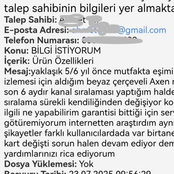 Axen TV'nin Kanal Sıralaması Sorunu Ve Yetersiz Müşteri Hizmeti