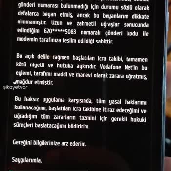 Vodafone Net İcra Takibi