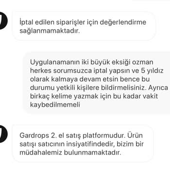 Gardrops'ta Satıcı İlgisizliği Ve Kupon İadesi Sorunu