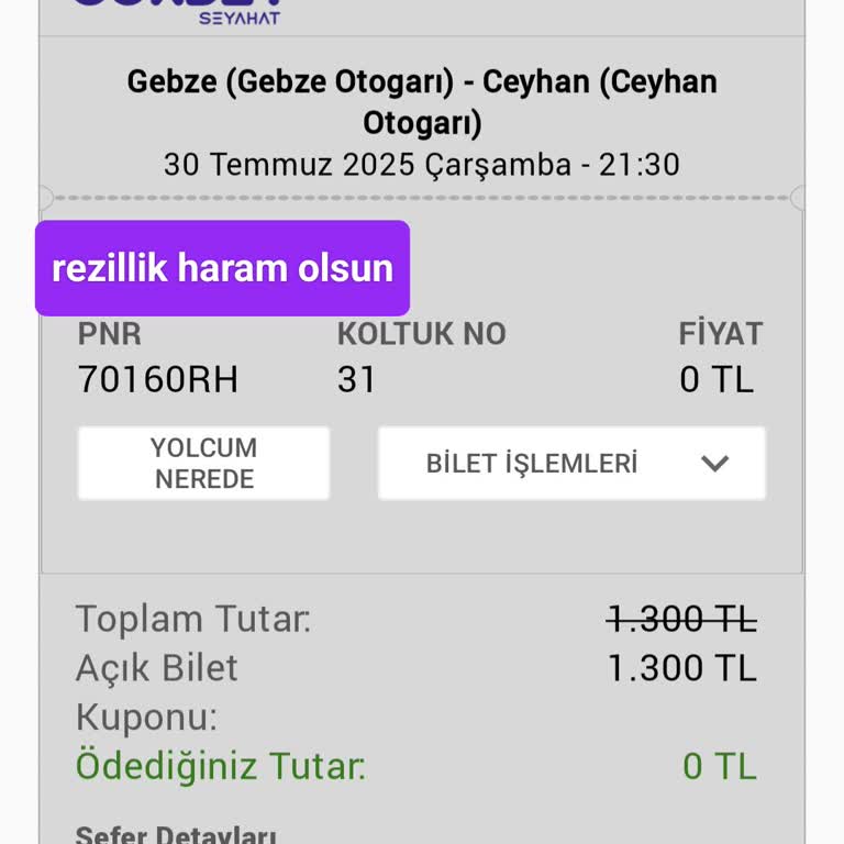 Otobüs Gelmeden Gitmiş, Mağdur Edildim