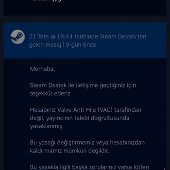 Çalınan Hesabımın Haksız Şekilde Kalıcı Olarak Kapatılması Ve Destek Eksikliği