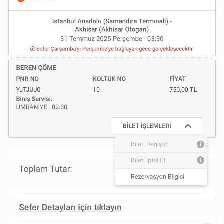 İptal Edilen Biletin Ücreti İade Edilmiyor Ve Zorla Bilet Satışı Yapılıyor