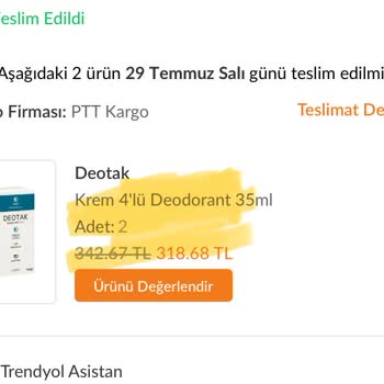 Sipariş Edilen Ürün Miktarı Eksik Gönderildi