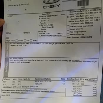 Sıfır Araçta Güvenlik Donanımı Arızası Ve Yetersiz Servis Hizmeti