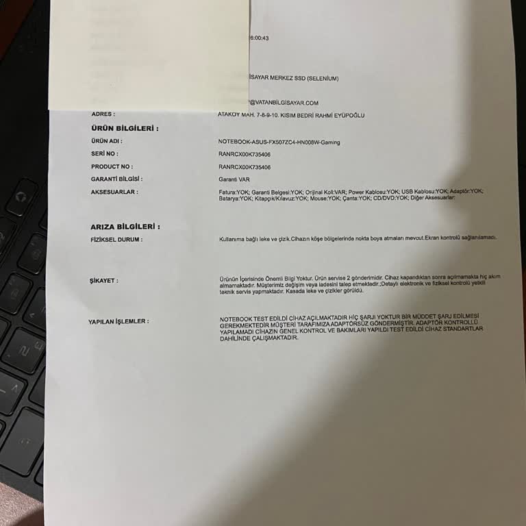 Garanti Kapsamında Bilgisayarın Sürekli Arızalanması Ve Yetersiz Teknik Servis Desteği Nedeniyle Mağduriyet