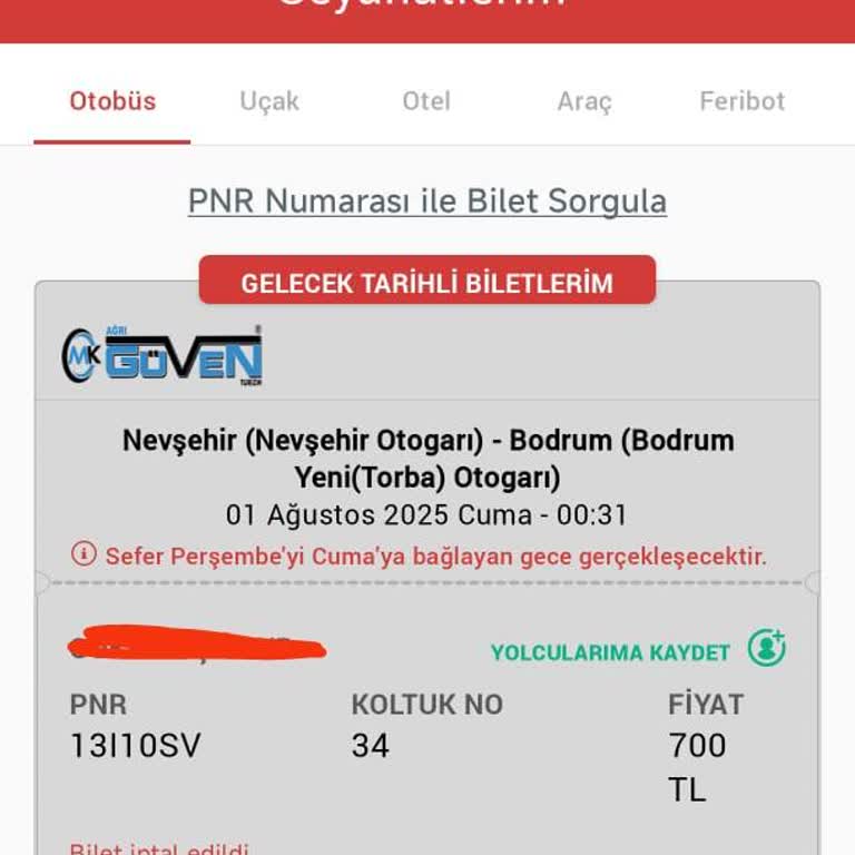 O-Bilet Ve Güven Turizm İle Tekrar Eden Sefer İptali Mağduriyeti