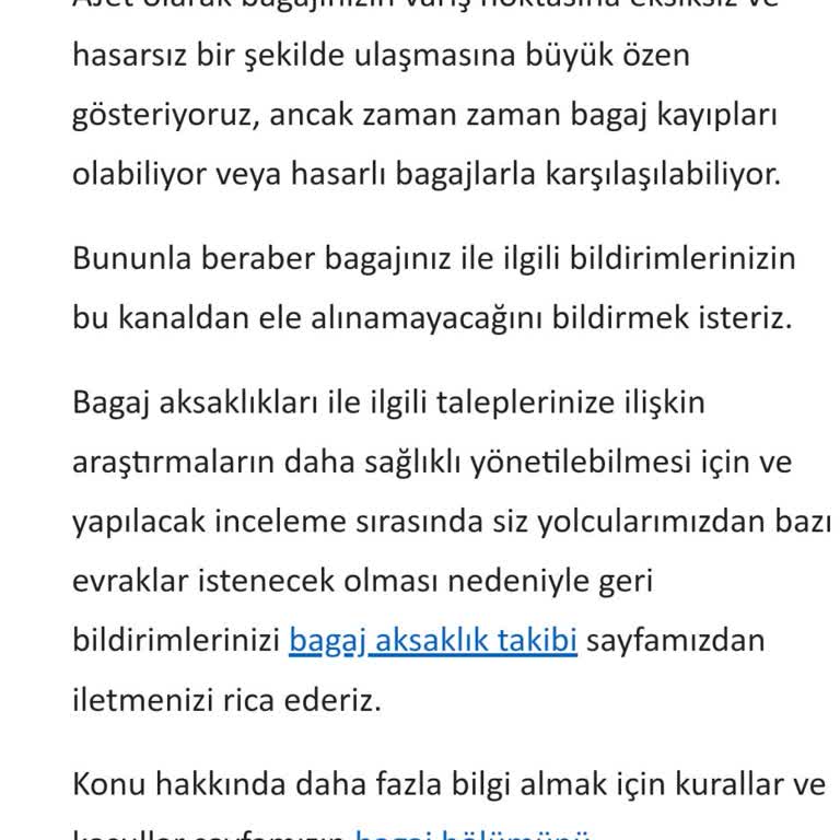 Bagajım Aktarılmadı, Bilgilendirme Ve Çözüm Sunulmadı