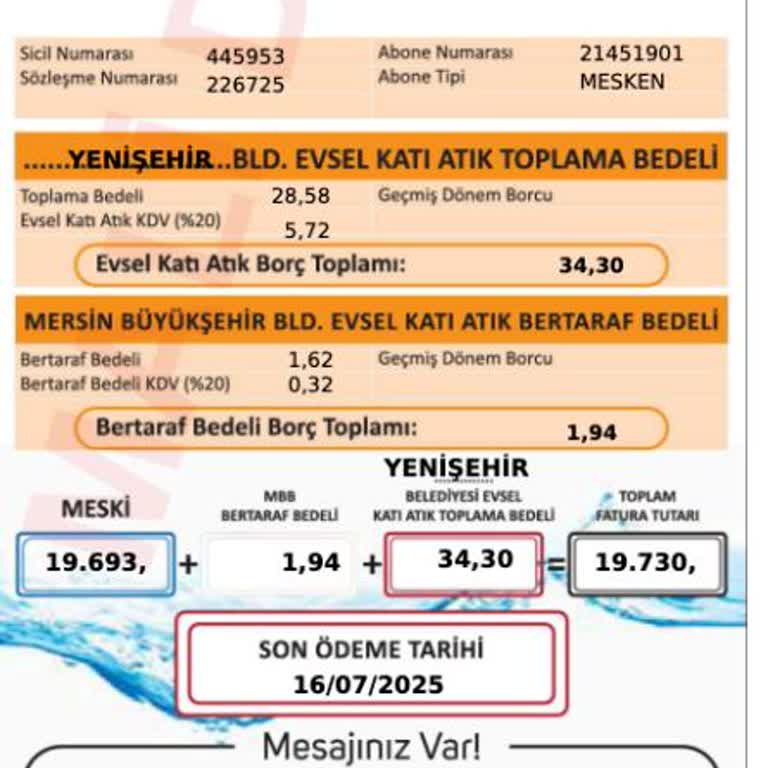 İki Kişilik Eve 169 Tonluk Fatura Mağduriyeti