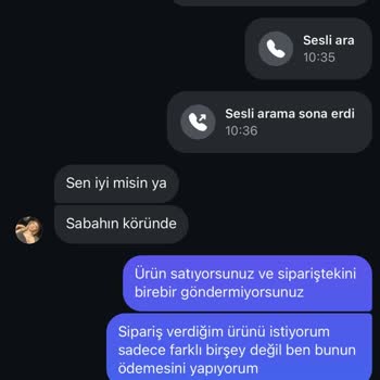 Yanlış Ürün Gönderimi Ve İlgisiz Müşteri Temsilcisi