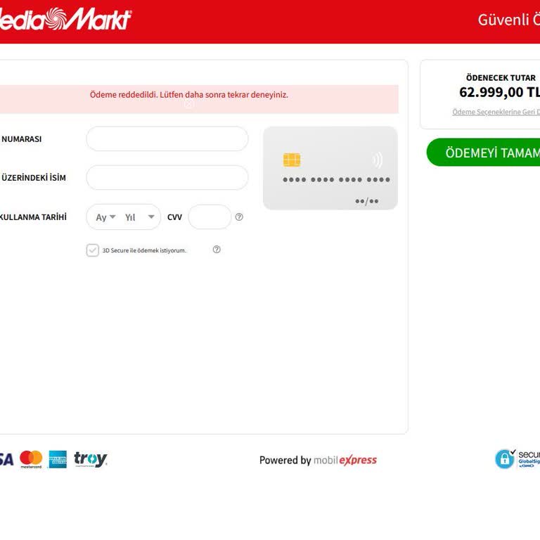 Media Markt'ta Klima Satın Alırken Sürekli Ödeme Reddi Sorunu Ve Çözüm Eksikliği