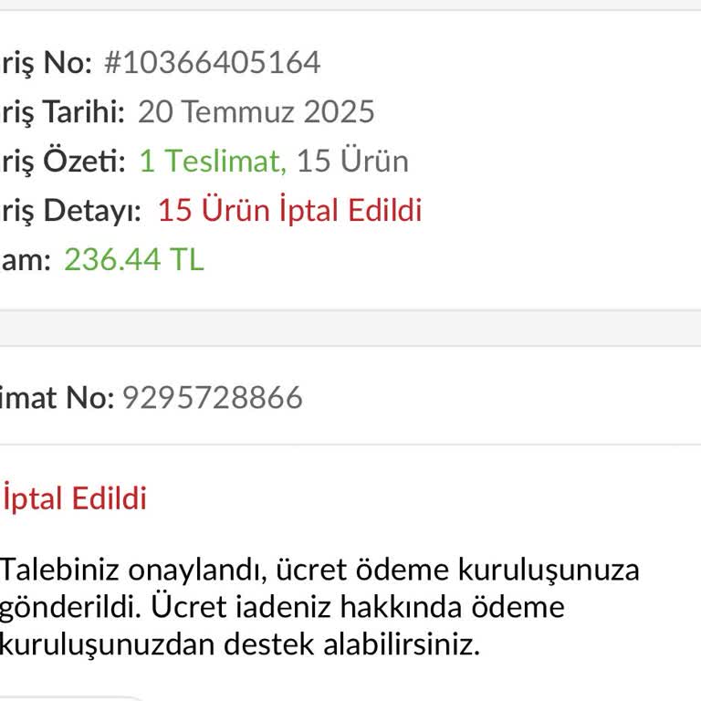 Trendyol Market Alışverişinde Para İadesi Sorunu Ve İlgisiz Müşteri Hizmetleri