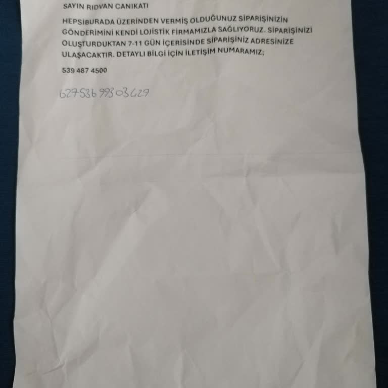 Sipariş Edilen Ürün Yerine A4 Kağıdı Teslim Edildi, İade Ve Çözüm Bekleniyor