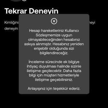 Hesabım Sebepsiz Yere Askıya Alındı, Mağdur Edildim