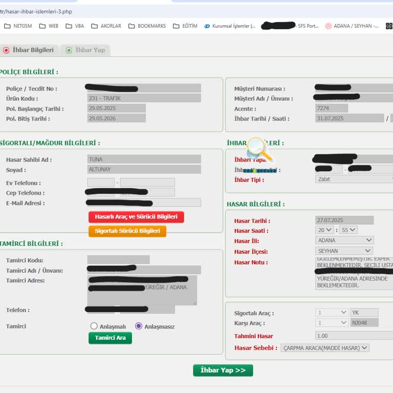 Hdi Sigorta Hasar Kaydı Açılamıyor, Muhatap Bulunamıyor