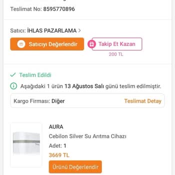Aura Cebilon Silver Su Arıtma Cihazı Filtre Değişim Ücretleri Fahiş Seviyede
