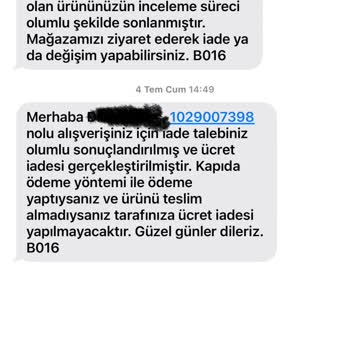 Boyner Para İadesi Yapılmadı Müşteri Mağdur Edildi