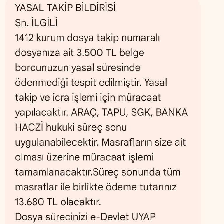 Adıma Bilgi İçermeyen Tehdit Mesajıyla Yasal Takip Şoku