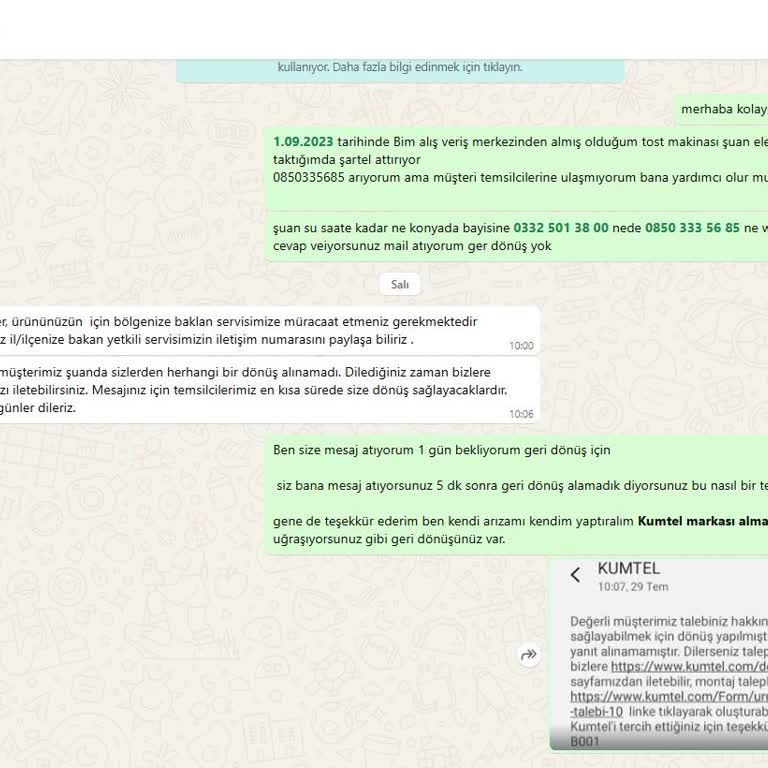 Kumtel'in Müşteri Hizmetleri Hayal Kırıklığı Yarattı