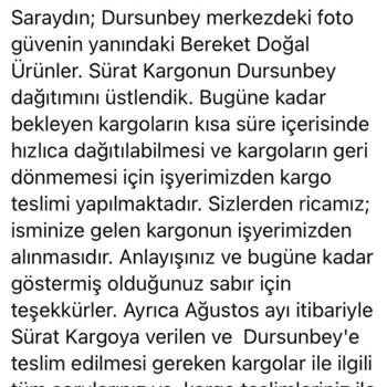 Sürat Kargo Teslimat Mağduriyeti Ve İletişim Sorunu