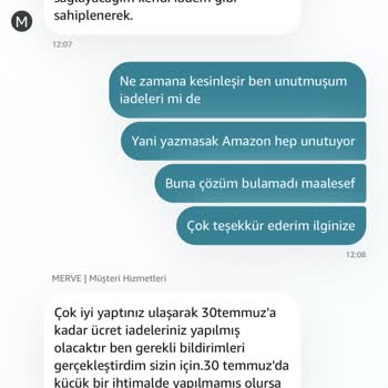 Amazon İade Sürecinde Gecikme Ve Ücret İadesi Sorunu