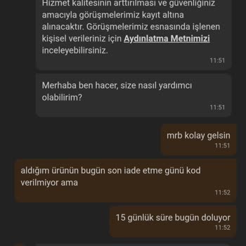 Trendyol'dan Aldığım Boyaların İadesinde Süre Ve Kod Sorunu Yaşıyorum