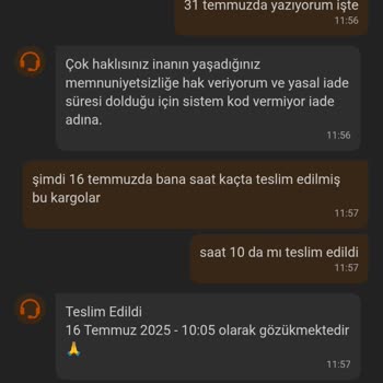 Trendyol'dan Aldığım Boyaların İadesinde Süre Ve Kod Sorunu Yaşıyorum