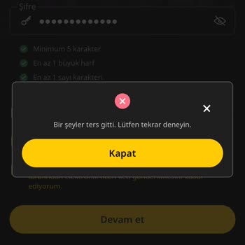 Üyelik Oluşturma Hatası Ve Müşteri Hizmetlerine Ulaşılamıyor
